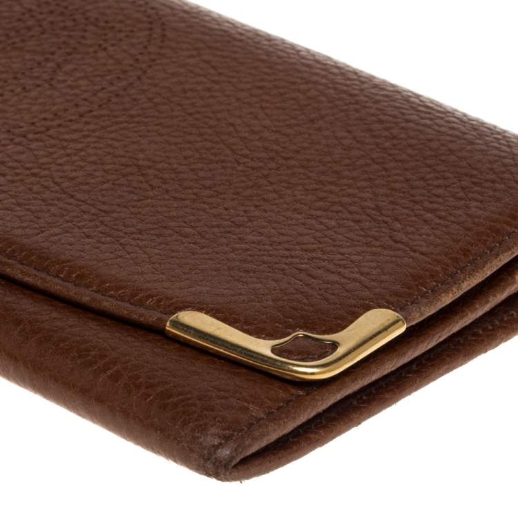 مملوكة مسبقًا Cartier Brown Leather Marcello de Cartier Flap Wallet