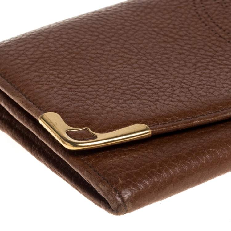 مملوكة مسبقًا Cartier Brown Leather Marcello de Cartier Flap Wallet