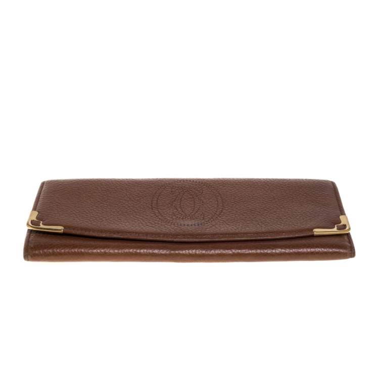 مملوكة مسبقًا Cartier Brown Leather Marcello de Cartier Flap Wallet
