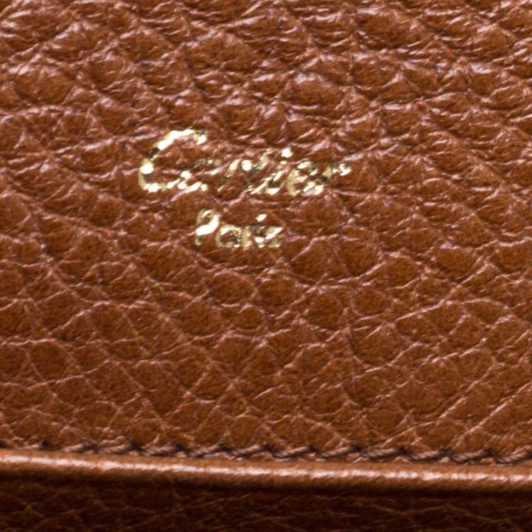 مملوكة مسبقًا Cartier Brown Leather Marcello de Cartier Flap Wallet
