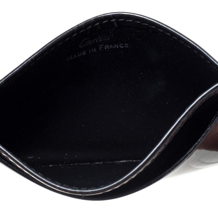 Pre Owned Cartier Dark Grey Patent Leather Happy Birthday Card Holder