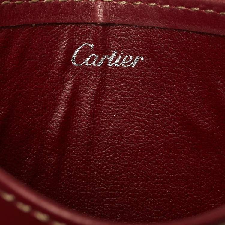 Pre Owned Cartier Red Leather Card Holder