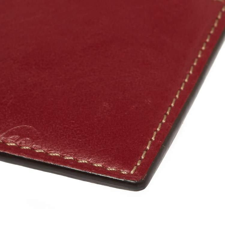 Pre Owned Cartier Red Leather Card Holder