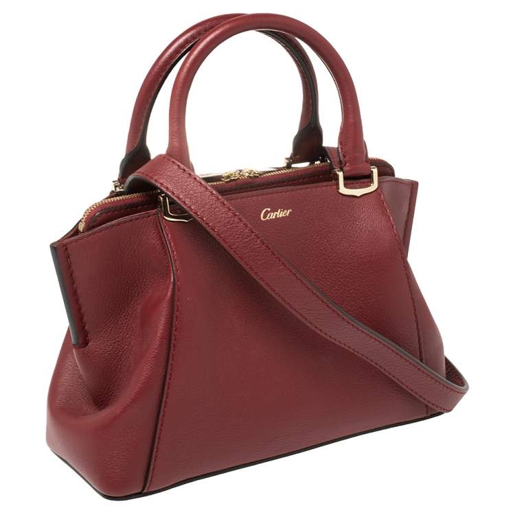مملوكة مسبقًا Cartier Maroon Leather Mini C de Cartier Satchel