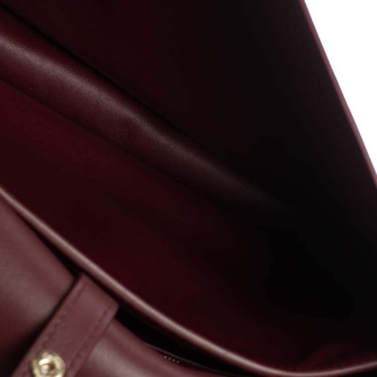 Pre Owned Cartier Burgundy Leather Medium Must de Cartier Flap Bag
