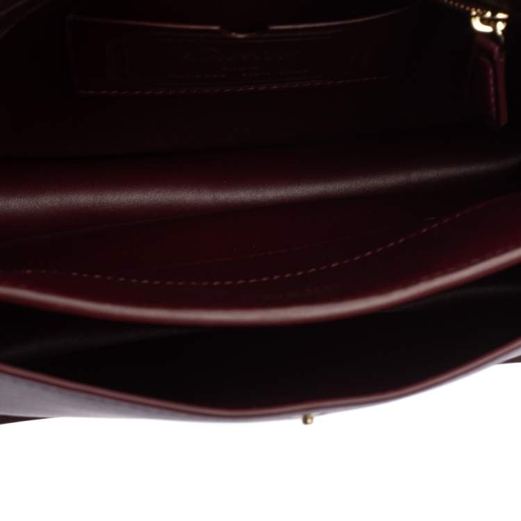 Pre Owned Cartier Burgundy Leather Medium Must de Cartier Flap Bag
