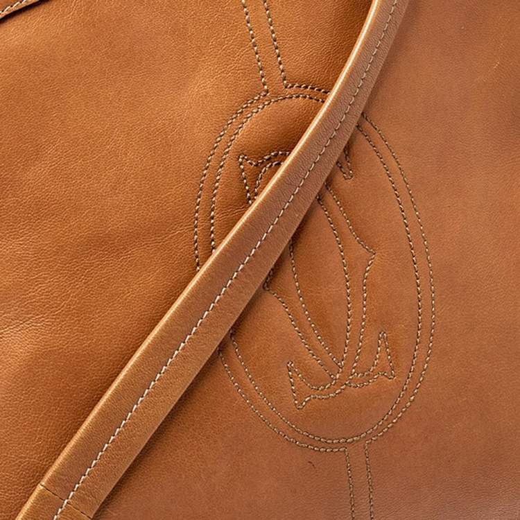 Pre Owned Cartier Brown Leather Marcello de Cartier Satchel
