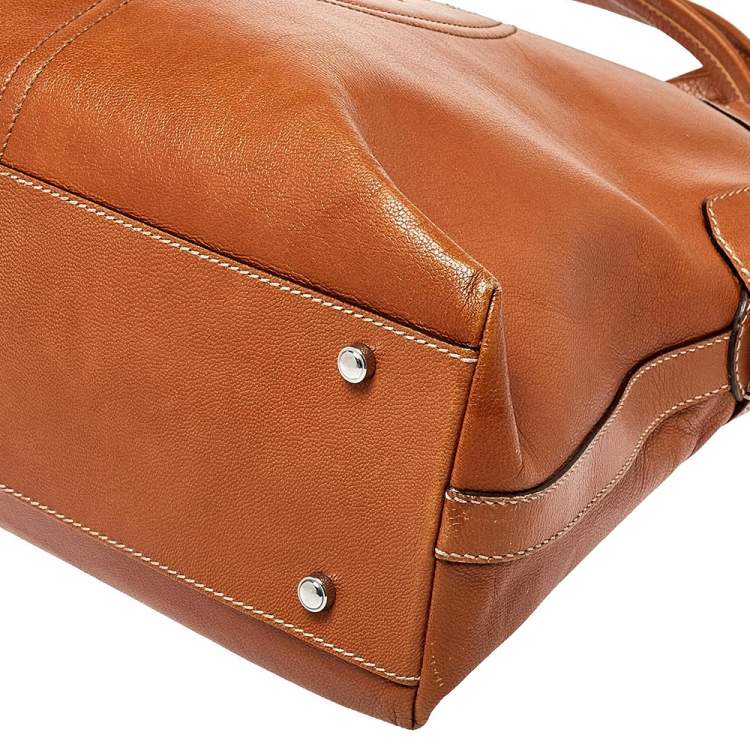 Pre Owned Cartier Brown Leather Marcello de Cartier Satchel