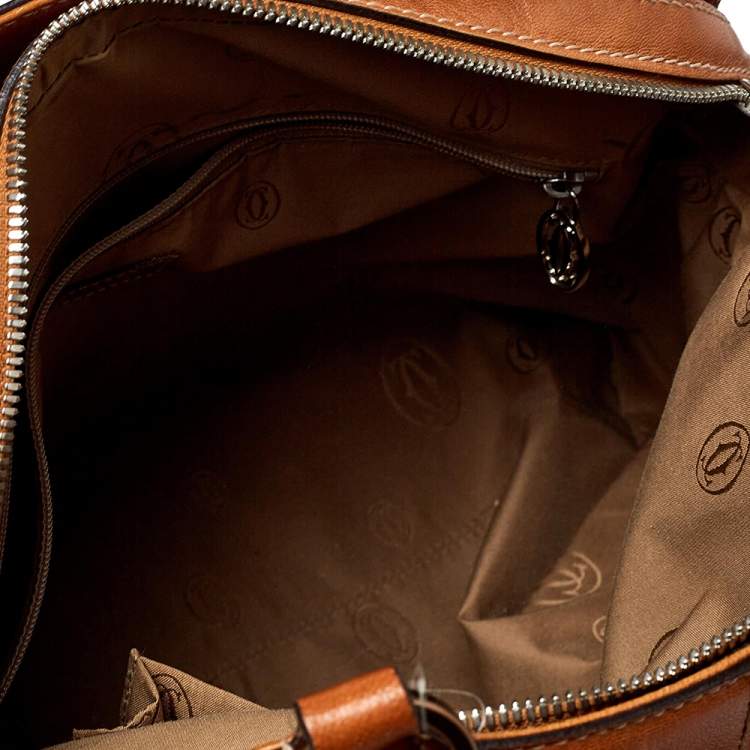 Pre Owned Cartier Brown Leather Marcello de Cartier Satchel