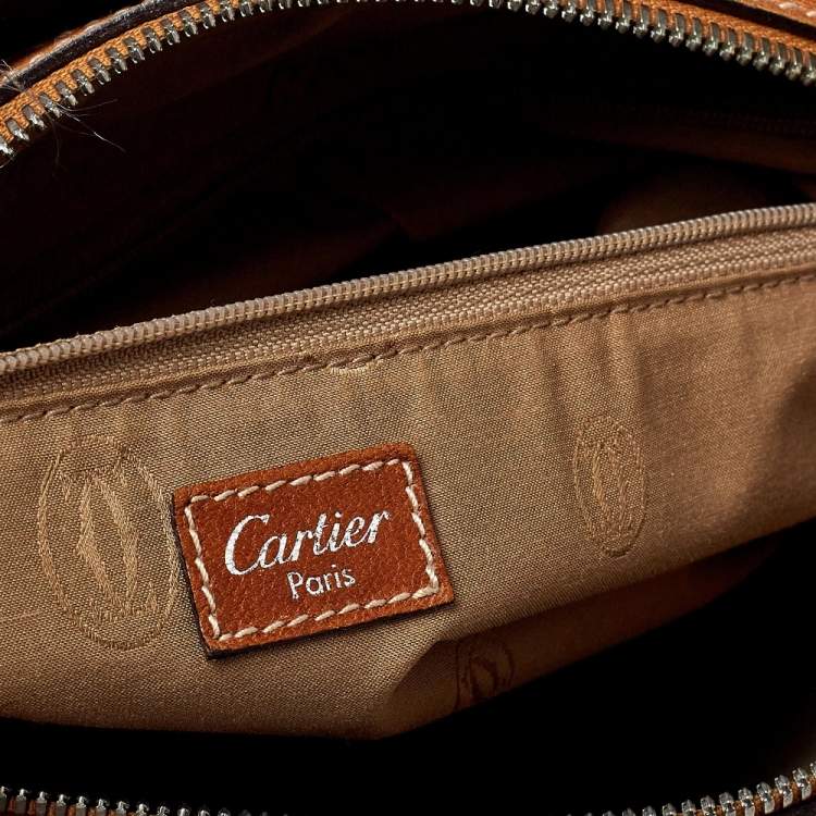 Pre Owned Cartier Brown Leather Marcello de Cartier Satchel