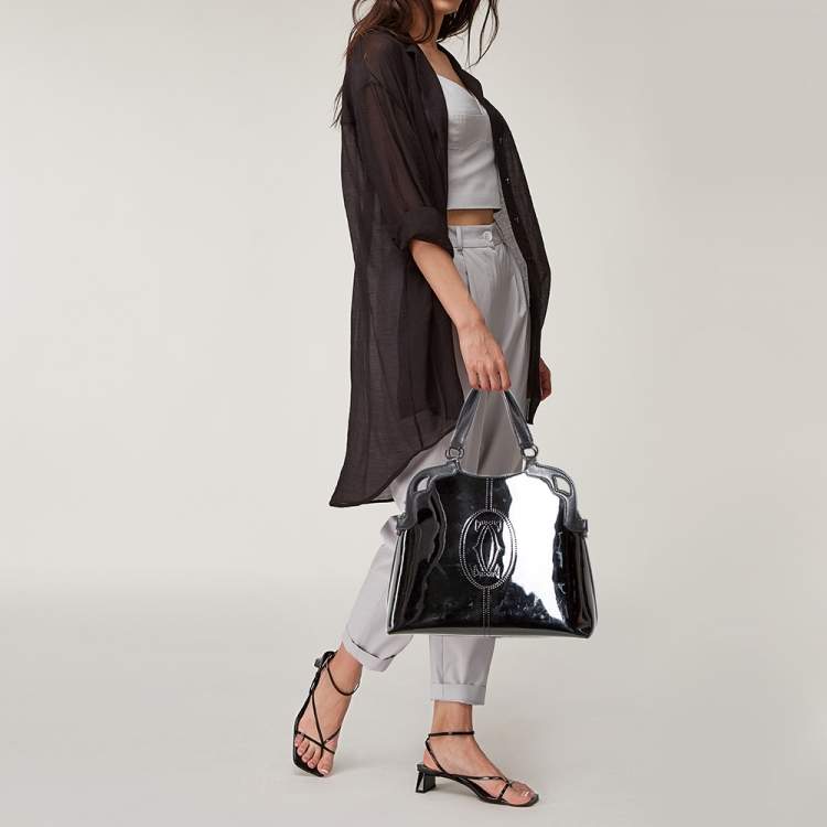 مملوكة مسبقًا Cartier Black Patent Leather Marcello de Cartier Satchel