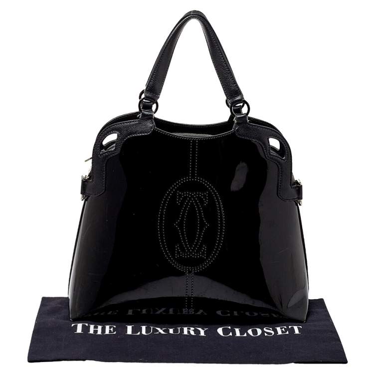 مملوكة مسبقًا Cartier Black Patent Leather Marcello de Cartier Satchel