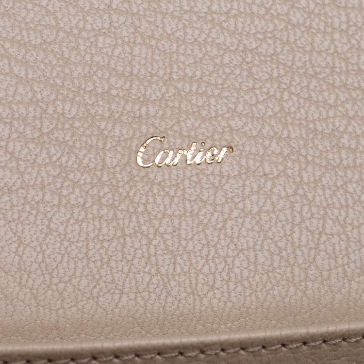 Pre Owned Cartier Cream White Leather Love Continental Wallet