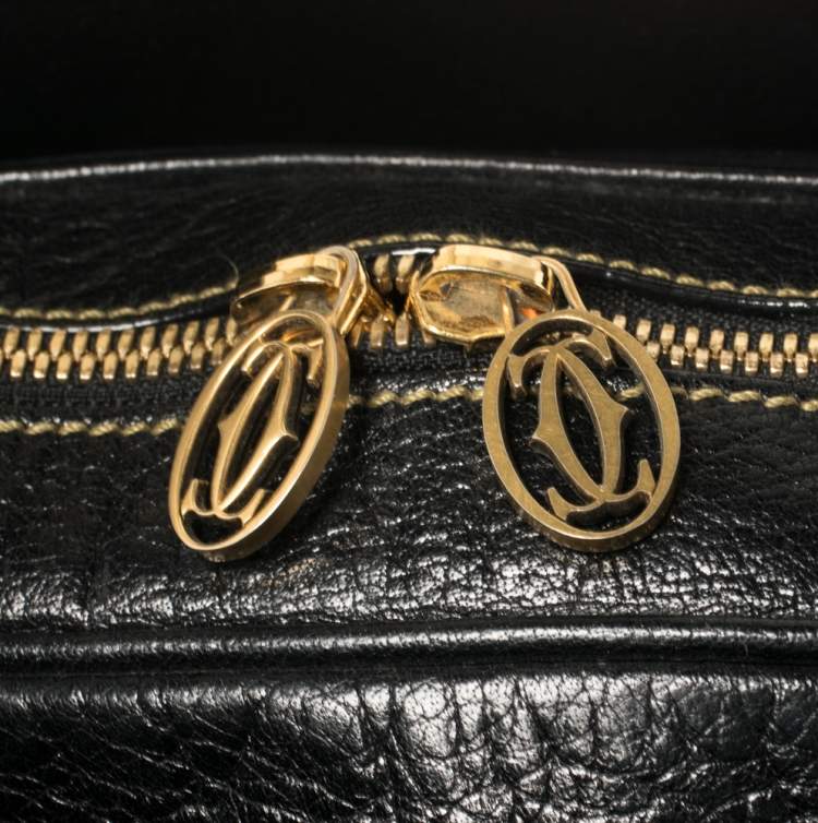 مملوكة مسبقًا Cartier Black Leather "Marcello de Cartier" Shoulder Bag