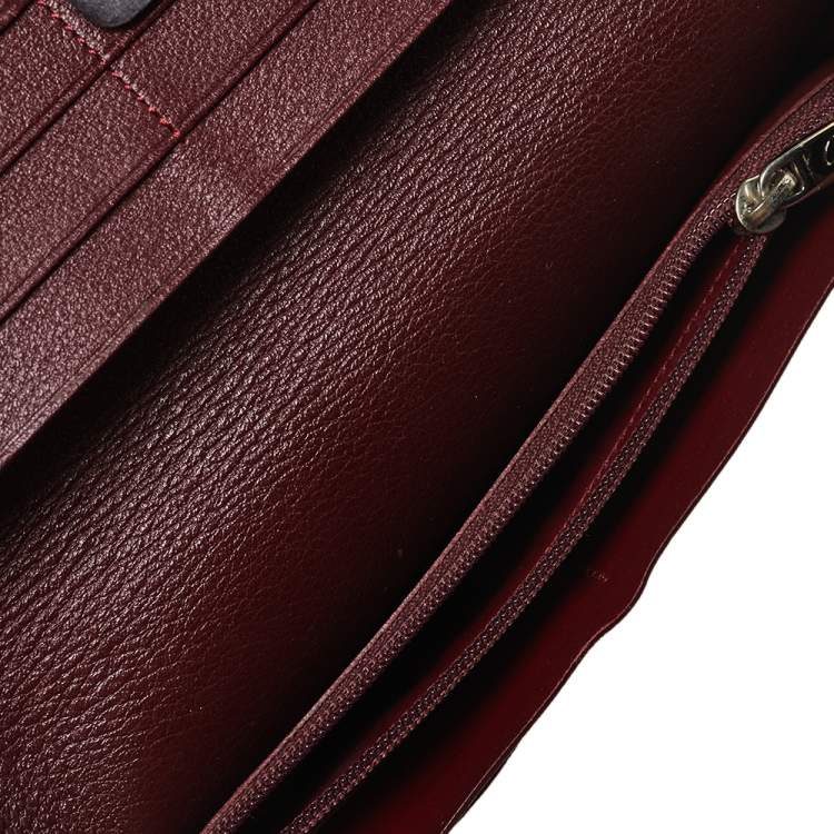 Pre Owned Cartier Black Leather Must De Cartier Zipped International Wallet