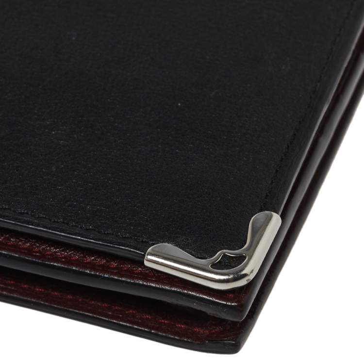 Pre Owned Cartier Black Leather Must De Cartier Zipped International Wallet