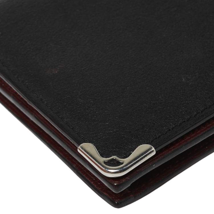 Pre Owned Cartier Black Leather Must De Cartier Zipped International Wallet