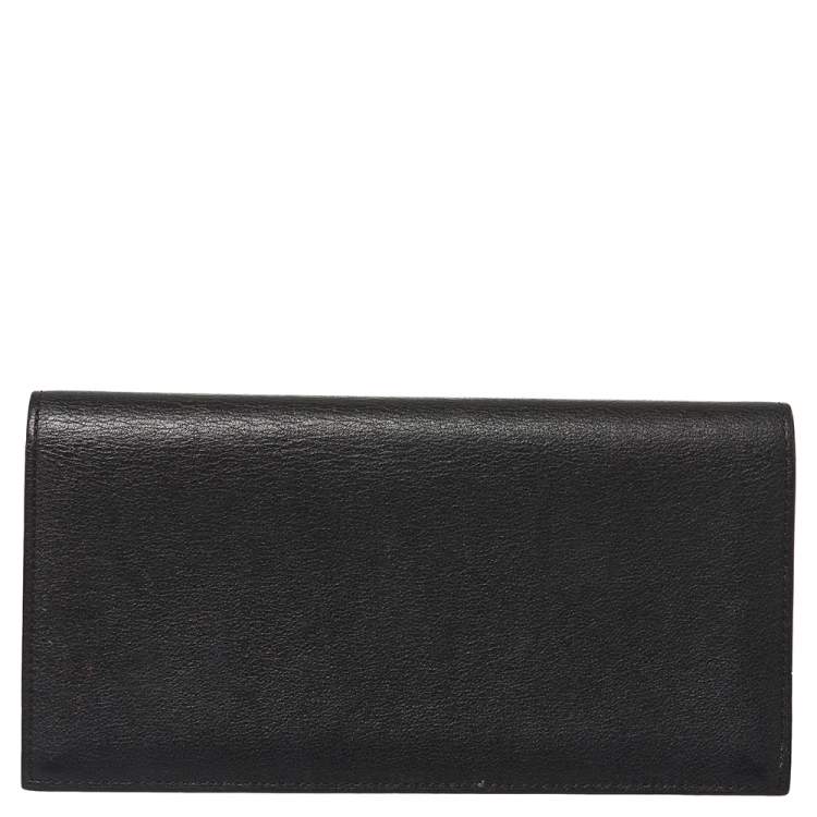 Pre Owned Cartier Black Leather Must De Cartier Zipped International Wallet