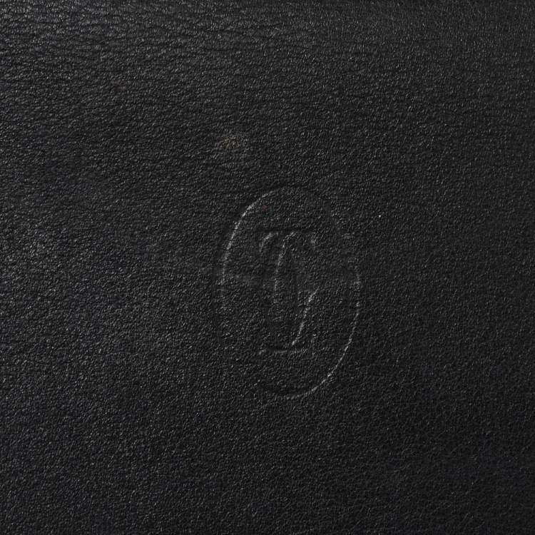 Pre Owned Cartier Black Leather Must De Cartier Zipped International Wallet