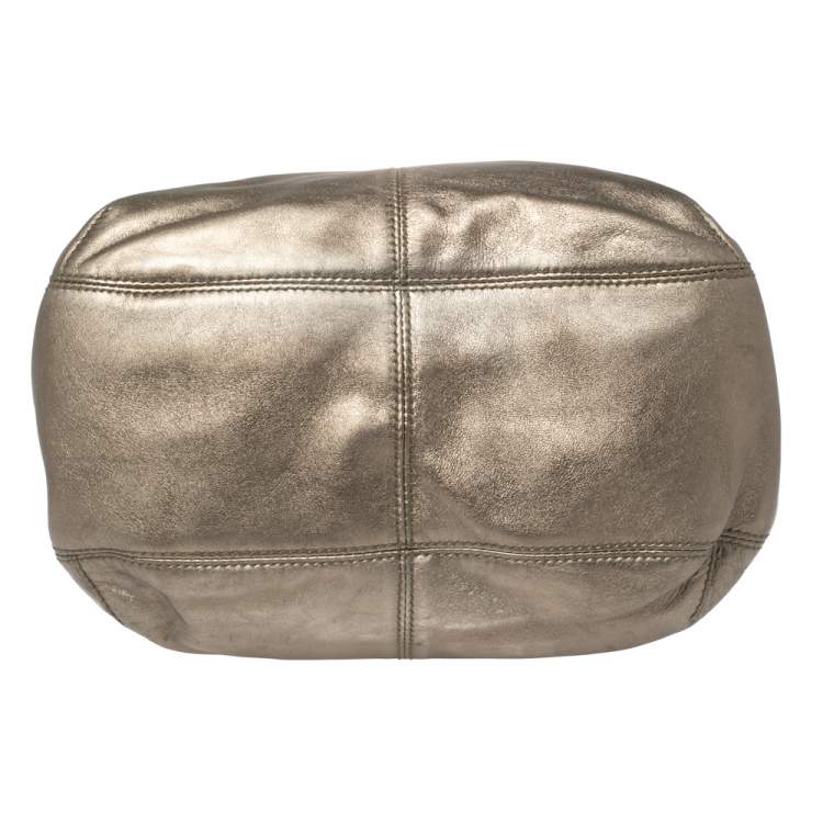 Pre Owned Cartier Metallic Leather and Python Marcello de Cartier Top Handle Bag