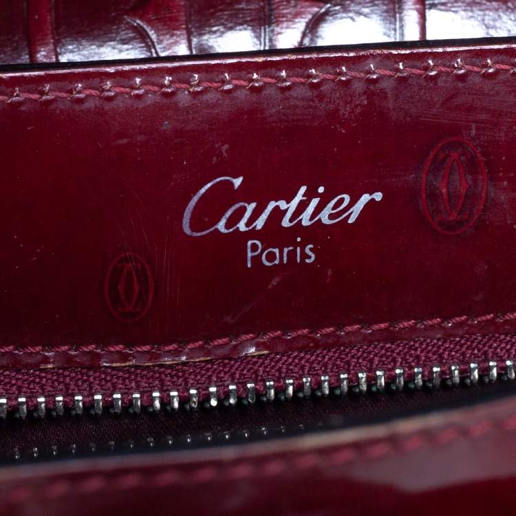 Pre Owned Cartier Burgundy Patent Leather Happy Birthday Hobo