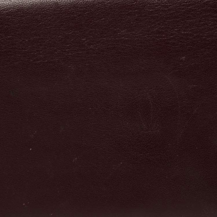 Pre Owned Cartier Burgundy Leather Must de Cartier Bifold Long Wallet