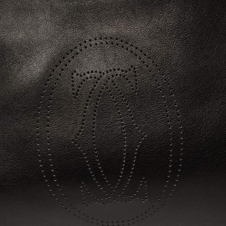 Pre Owned Cartier Black Leather Marcello De Cartier Bag