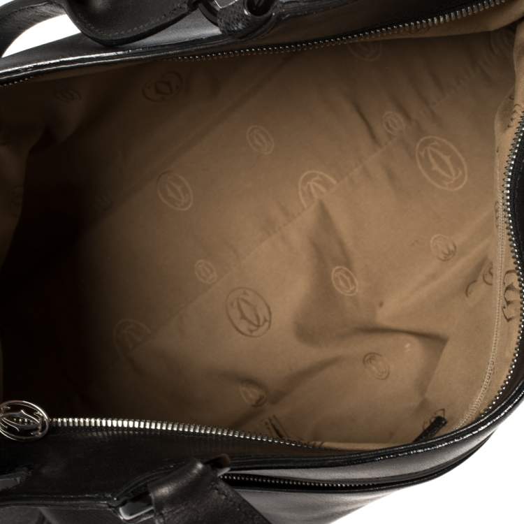 Pre Owned Cartier Black Leather Marcello De Cartier Bag