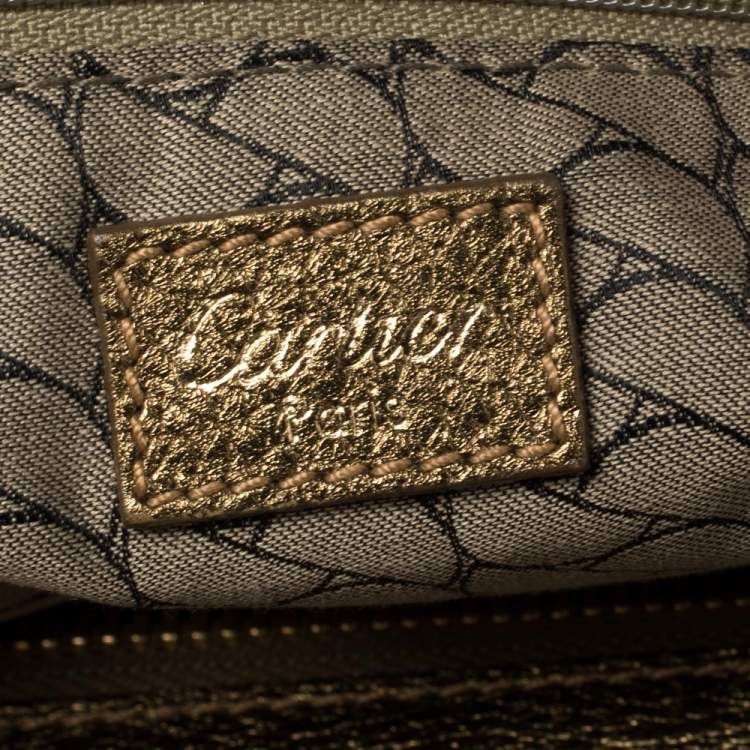 Pre Owned Cartier Gold Suede and Leather La Dona Shoulder Bag