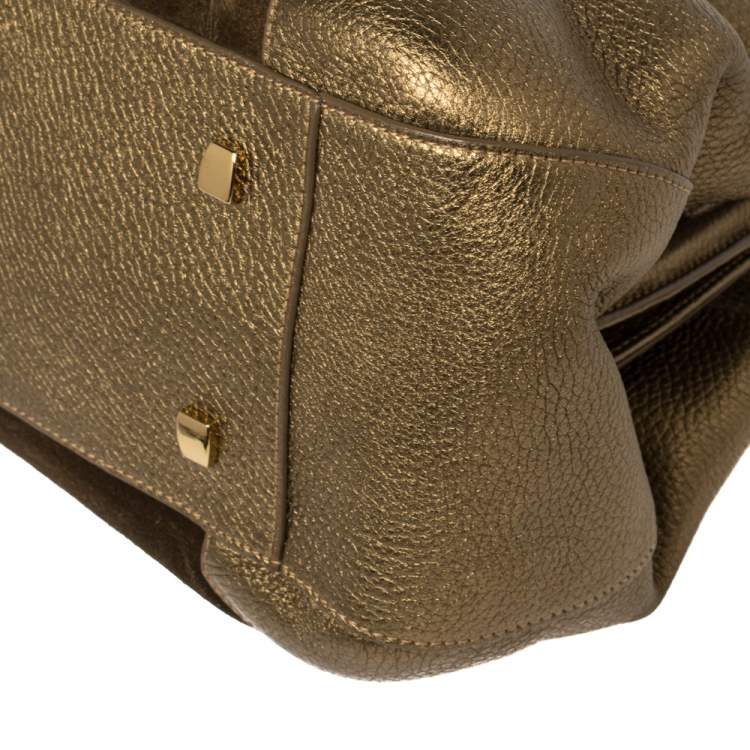 Pre Owned Cartier Gold Suede and Leather La Dona Shoulder Bag