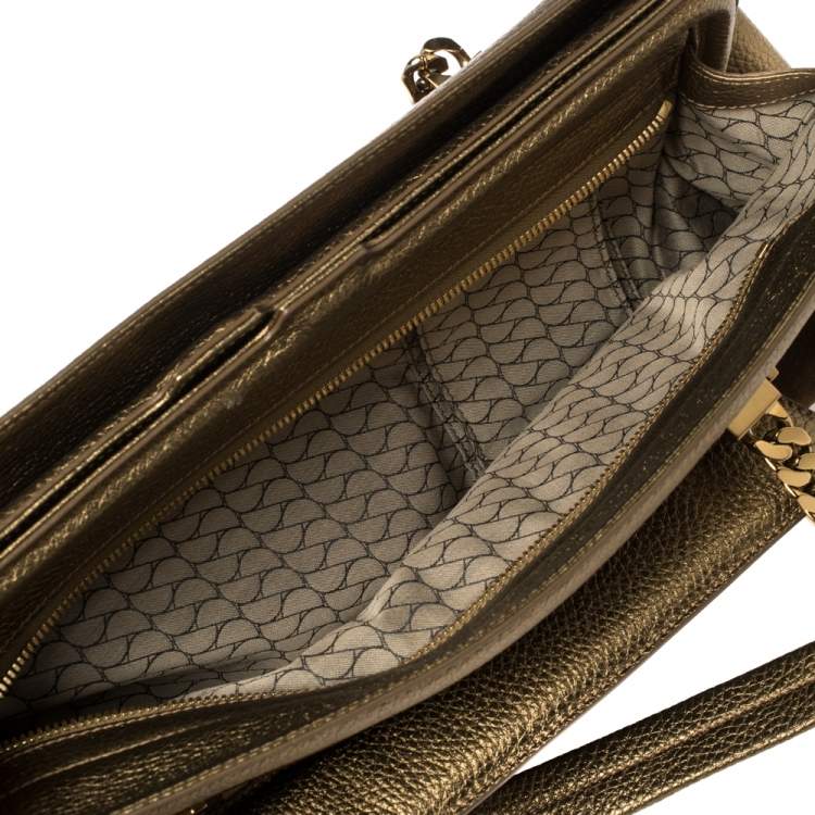 Pre Owned Cartier Gold Suede and Leather La Dona Shoulder Bag