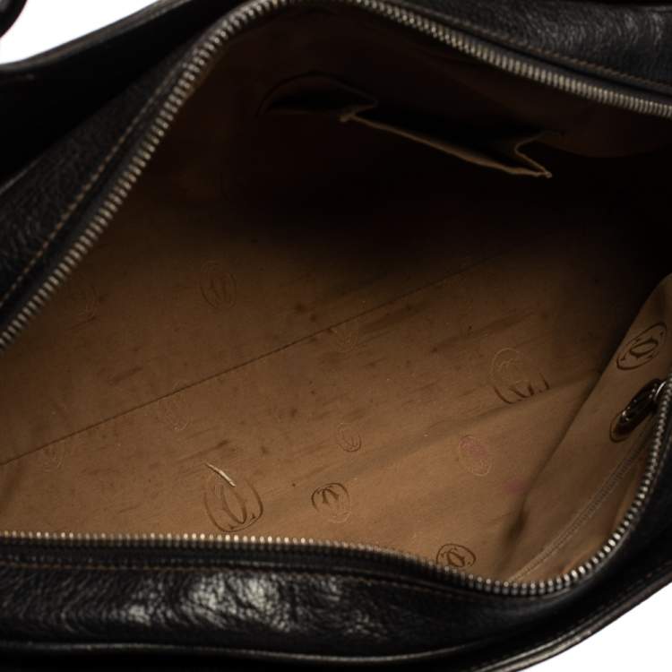 Pre Owned Cartier Black Leather Marcello De Cartier Bag
