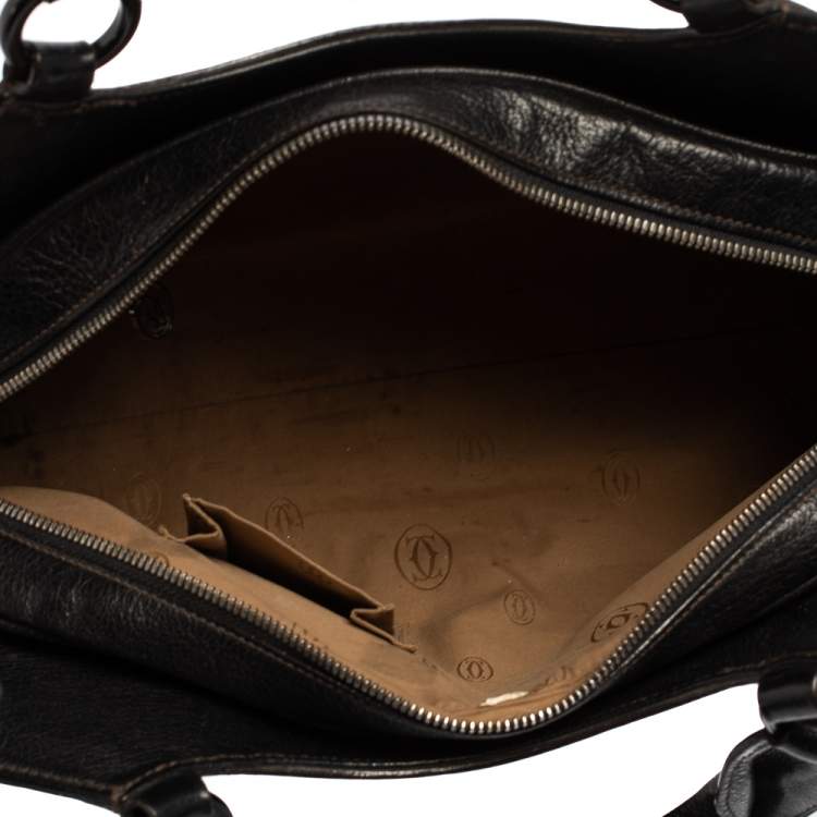 Pre Owned Cartier Black Leather Marcello De Cartier Bag