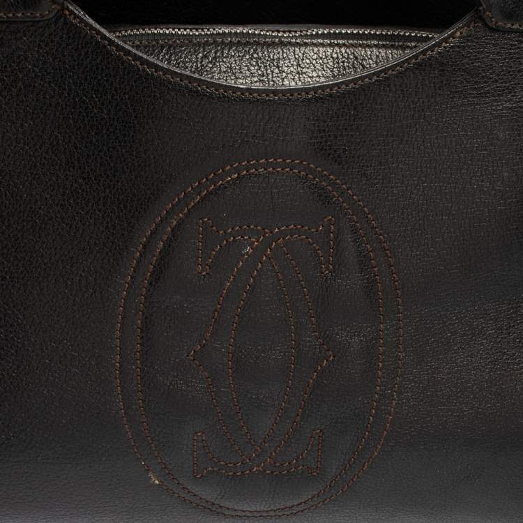 Pre Owned Cartier Black Leather Marcello De Cartier Bag