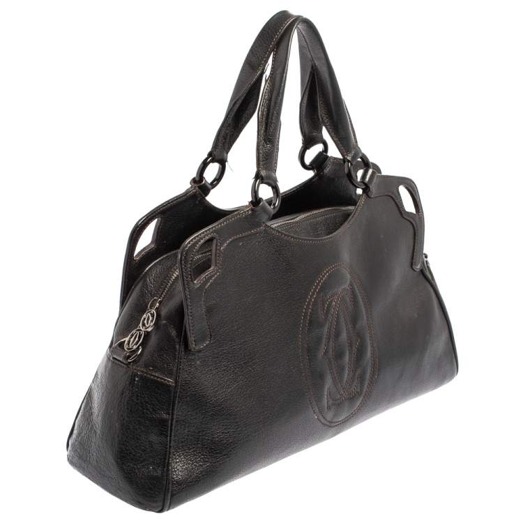 Pre Owned Cartier Black Leather Marcello De Cartier Bag