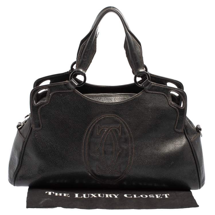 Pre Owned Cartier Black Leather Marcello De Cartier Bag