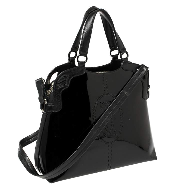 Pre Owned Cartier Black Patent Leather Marcello de Cartier Satchel