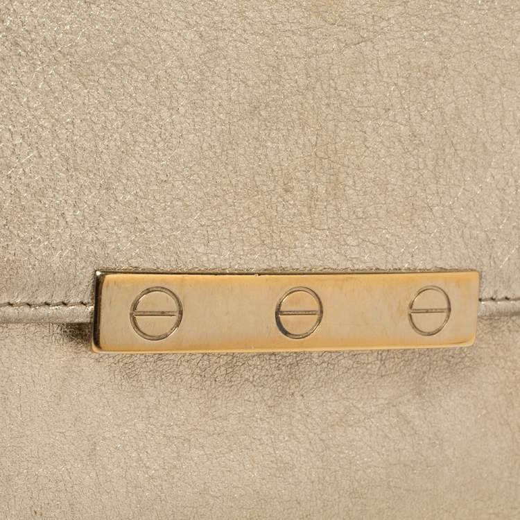 Pre Owned Cartier Metallic Gold Leather Love Continental Wallet