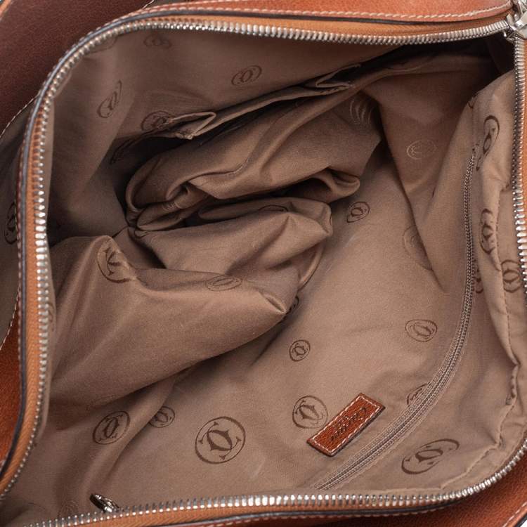 Pre Owned Cartier Brown Leather Marcello de Cartier Satchel