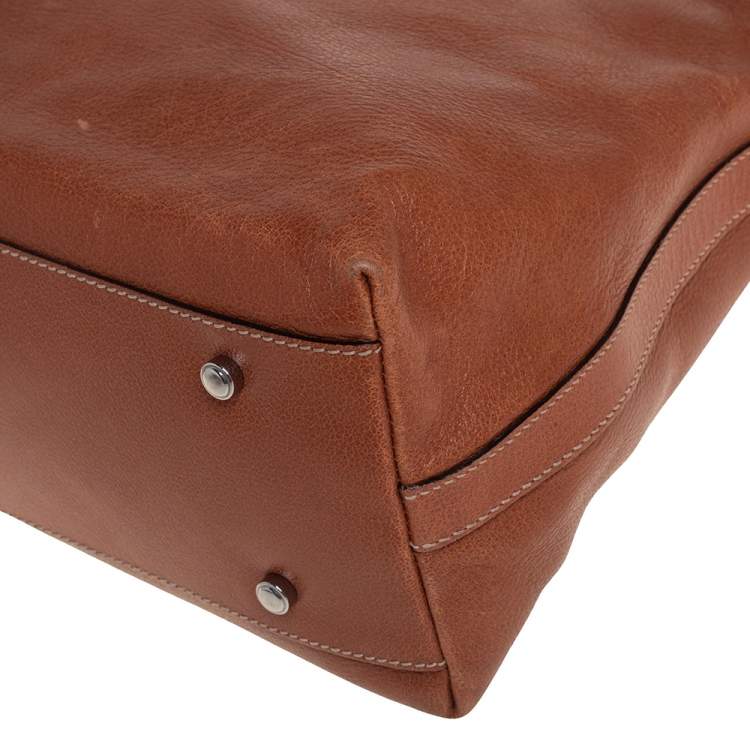 Pre Owned Cartier Brown Leather Marcello de Cartier Satchel
