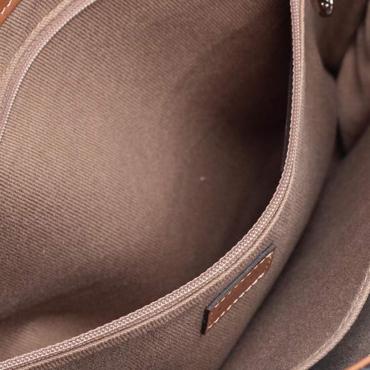 Pre Owned Cartier Brown Leather Marcello Flap Top Handle Bag