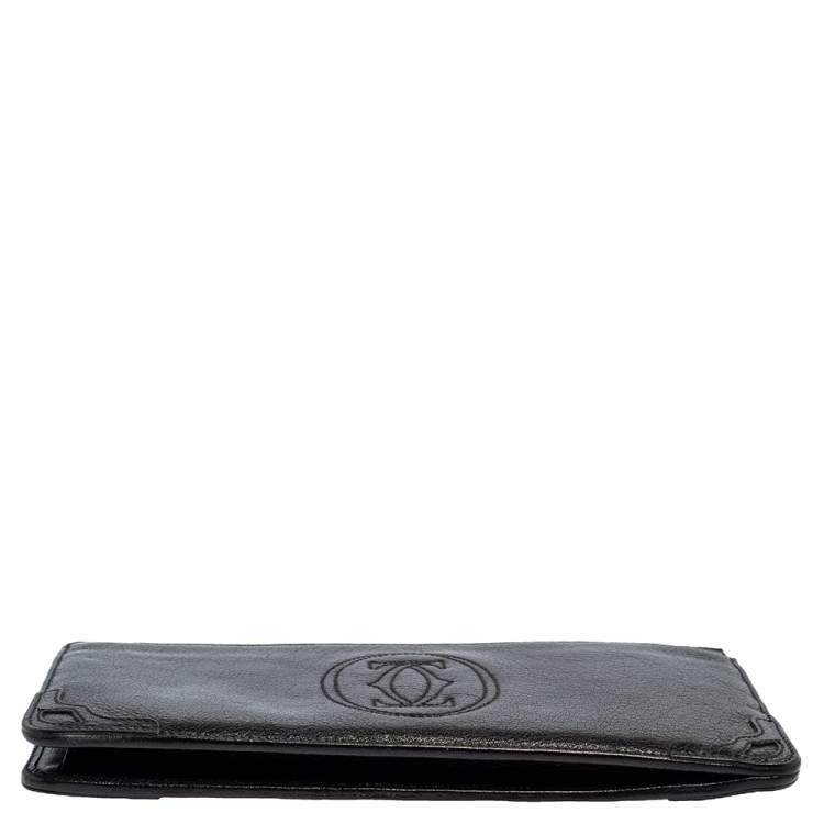 Pre Owned Cartier Metallic Black Leather Marcello de Cartier Clutch