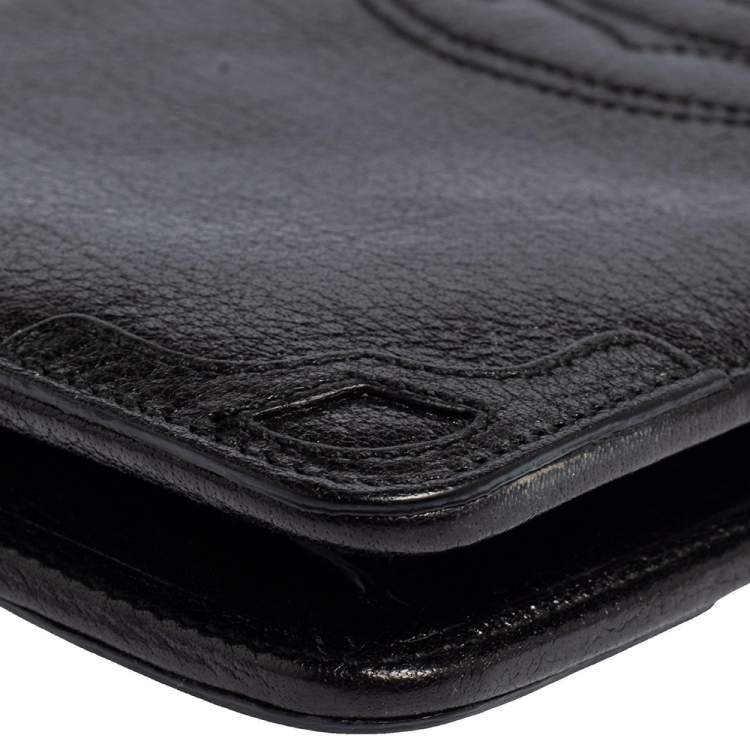 Pre Owned Cartier Metallic Black Leather Marcello de Cartier Clutch