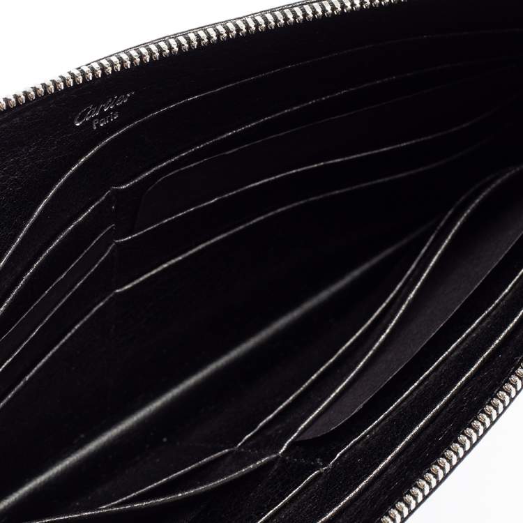 Pre Owned Cartier Metallic Black Leather Marcello de Cartier Clutch