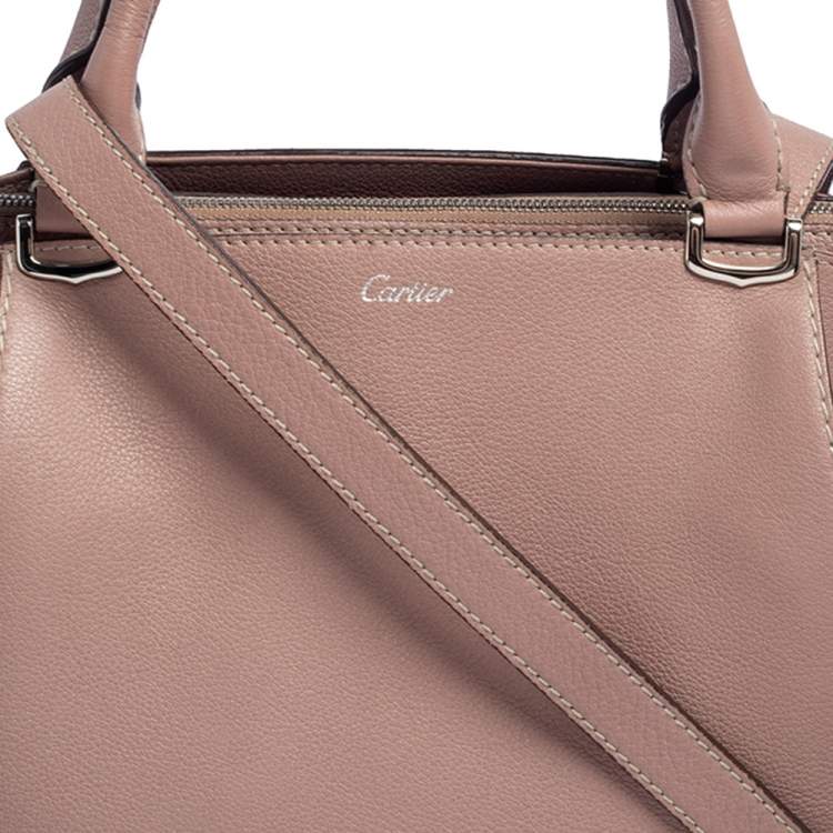 Pre Owned Cartier Pink Leather C De Cartier Medium Satchel