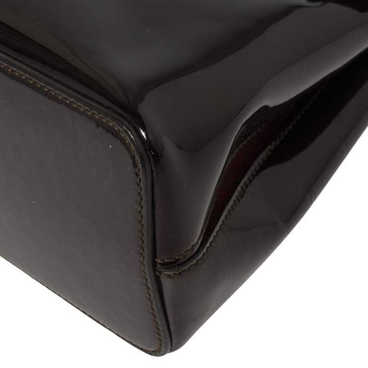 مملوكة مسبقًا Cartier Burgundy Patent Leather/Suede and Python Feminine Line Top Handle Bag