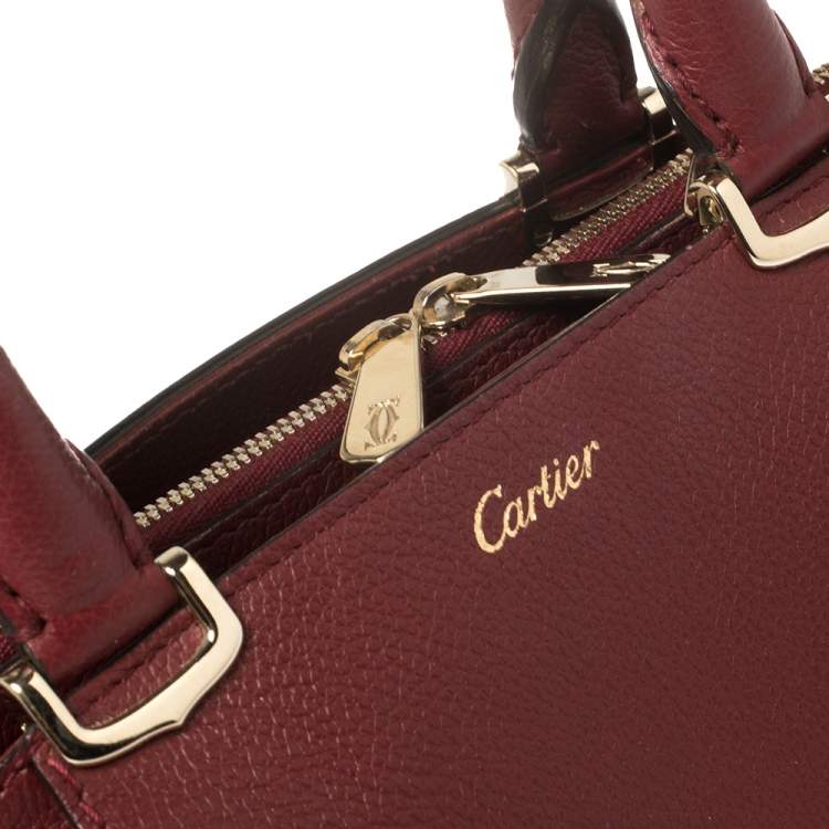 مملوكة مسبقًا Cartier Dark Red Leather Mini C de Cartier Satchel