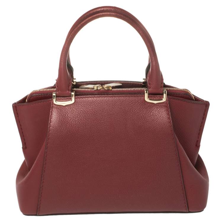 مملوكة مسبقًا Cartier Dark Red Leather Mini C de Cartier Satchel
