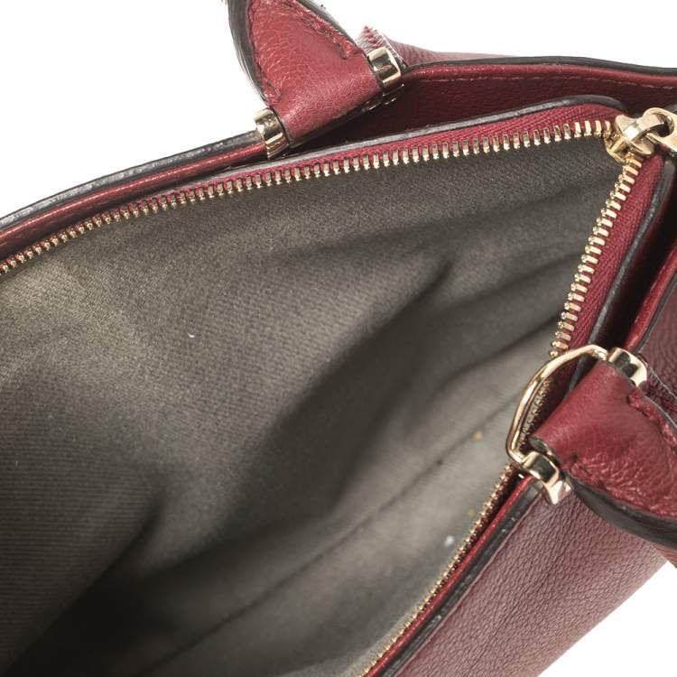 مملوكة مسبقًا Cartier Dark Red Leather Mini C de Cartier Satchel