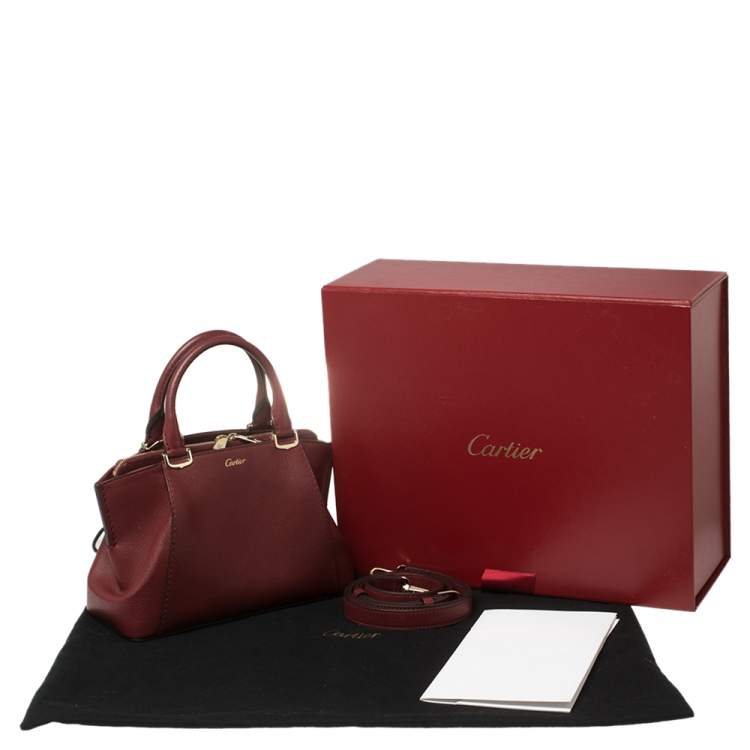 مملوكة مسبقًا Cartier Dark Red Leather Mini C de Cartier Satchel